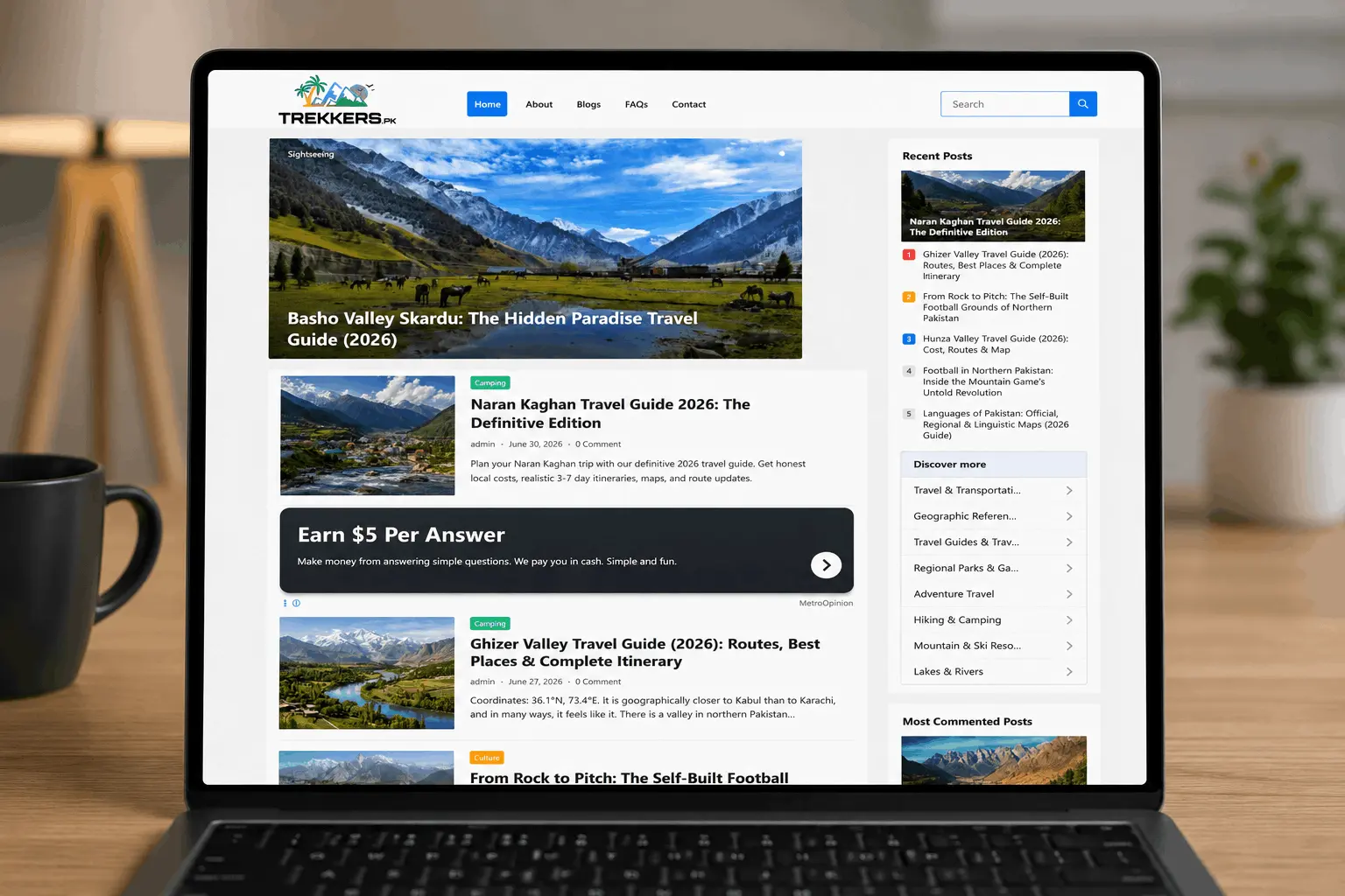 Trekkers.pk homepage featuring Pakistan travel guides, trekking destinations, travel blogs, and adventure resources for local and international travelers.